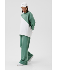 Джемпер для беременных и кормящих, белый/зеленый
