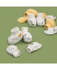 Комплект варежки анти-царапки и пинетки &quot;Лимончики&quot;