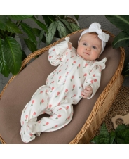 Комбинезон слип на молнии с рюшей &quot;Тюльпанчики&quot;