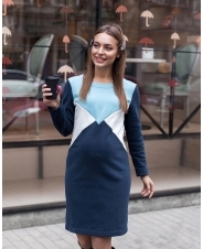 Платье для беременных и кормящих,синий,голубой