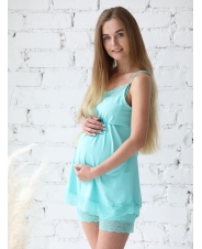 Пижама для беременных и кормящих,бирюза