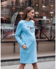 Платье для беременных и кормящих,голубое сердце