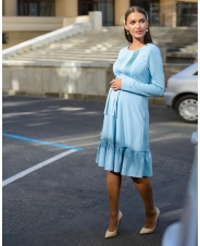 Платье для беременных и кормящих,голубое 2