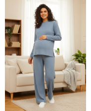 Костюм для беременных и кормящих голубой