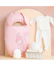 Комплект на выписку 6 предметов "Мой зайка", зимний, розовый