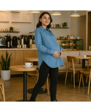 Рубашка для беременных и кормящих, синий