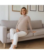 Водолазка для беременных и кормящих, беж