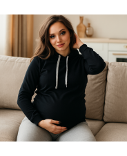 худи для беременных и кормящих,синий