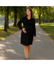 Платье-рубашка для беременных и кормящих  черный