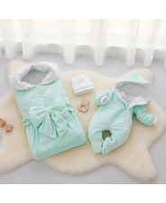 Комплект на выписку 5 предметов "Фантазия", демисезонный, мята