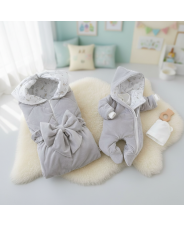 Комплект на выписку 5 предметов "Фантазия", демисезонный, серый