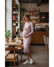 Платье для беременных и кормления пудровое 