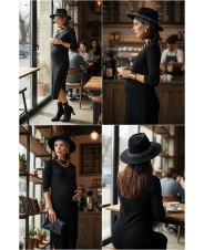 Платье для беременных и кормящих,черное