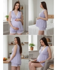 Пижама для беременных и кормящих женщин, сирень