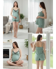 Пижама для беременных и кормящих, фисташковый 2