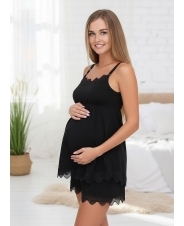Пижама для беременных и кормящих, черный