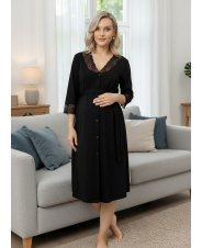 Халат для дома черный