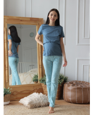 Пижама для беременных синий/голубой