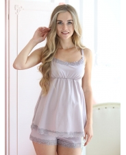 Пижама для беременных и кормящих,розовато-серый