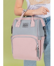 Сумка-рюкзак &quot;Тревел&quot; ; серо-розовый 